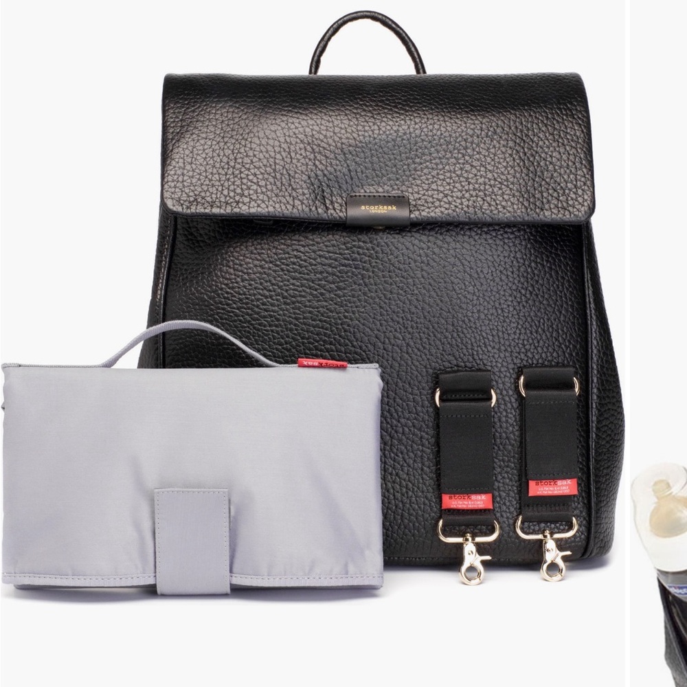 Storksak St. James convertible diaper bag.